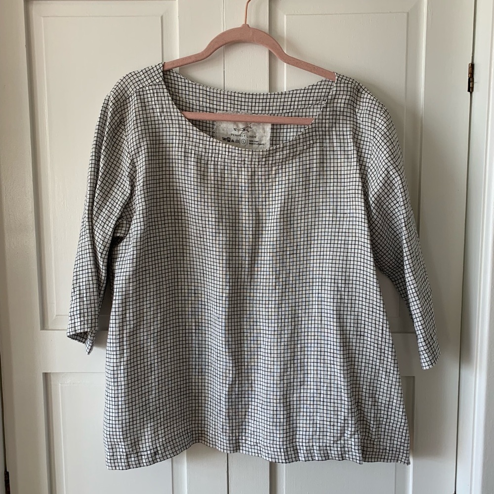 Not Perfect Linen Top “January” in Small Check